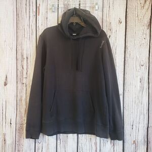 Reebok Vintage Large Y2K Hoodie Black Cotton Blend Mens Pullover